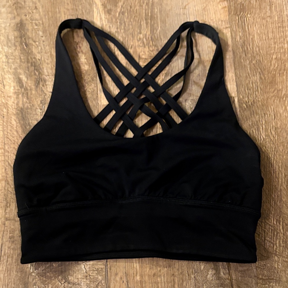 Lululemon mind over matter Black Strappy Back Sports Bra -